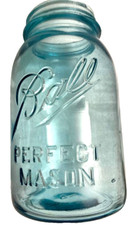 Rare Vintage light blue Aqua color Ball Perfect Mason Jar 1910-1923 #9 NO LID!