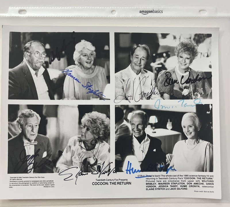 COCOON Full Cast Signed Photo Autograph Tandy Brimley Stapleton Stritch Ameche