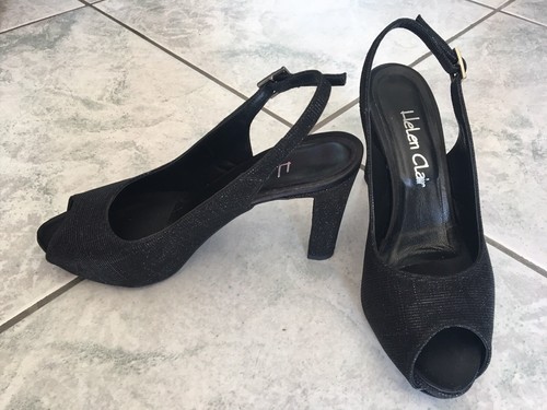 Decollete Scarpe Spuntate Tacco Nere Brillanti 37 Helen Clair Capodanno  Eleganti | eBay