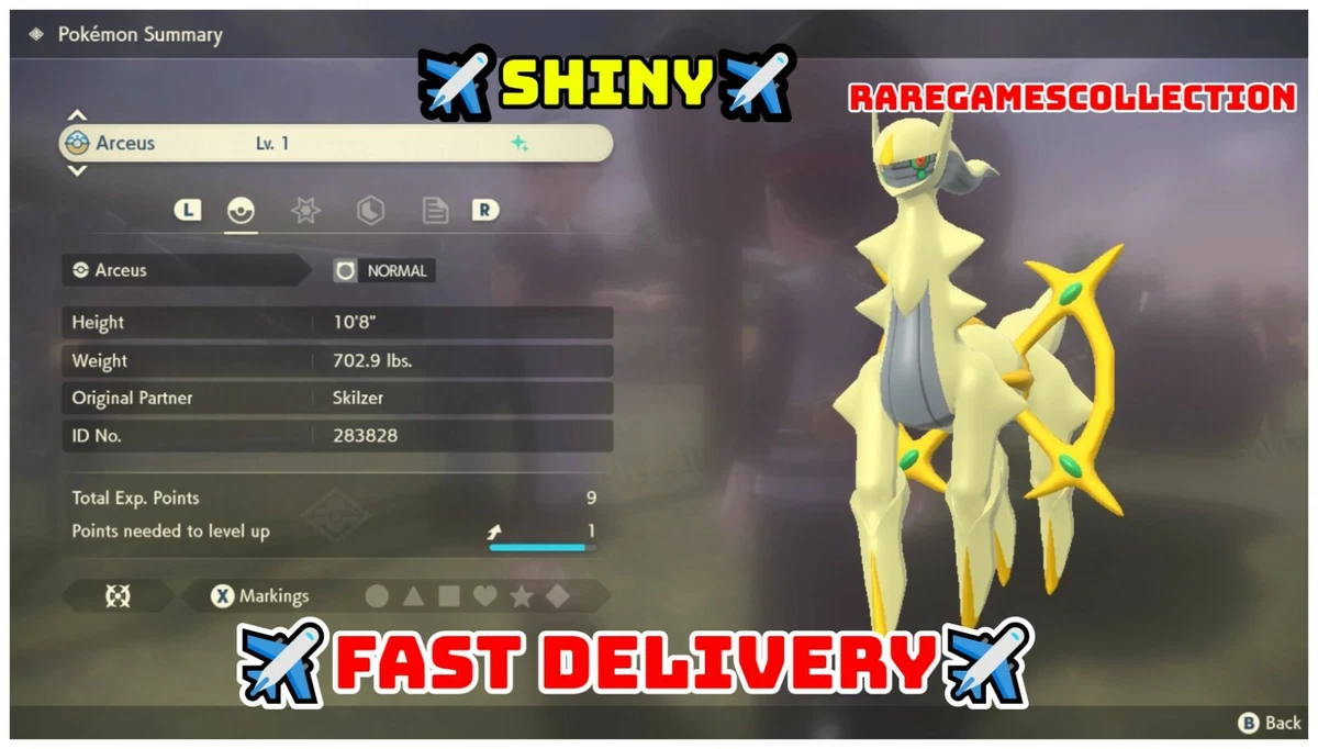 ✨ SHINY ✨ ARCEUS MAX Effort LEVEL 1 Pokemon Legends Arceus FAST DELIVERY