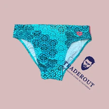 Arena men blue camo Kikko Swim Brief bikini swimwear swimsuit size 38