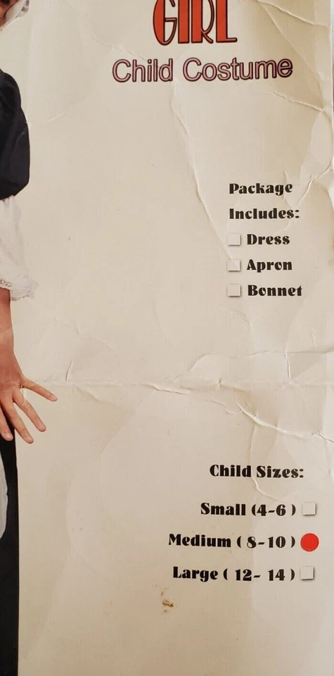 Niñas 8-10 Mediano Peregrina Niña Vestido Colonial Halloween/Acción de Gracias Disfraz RG Foto 2 de 4