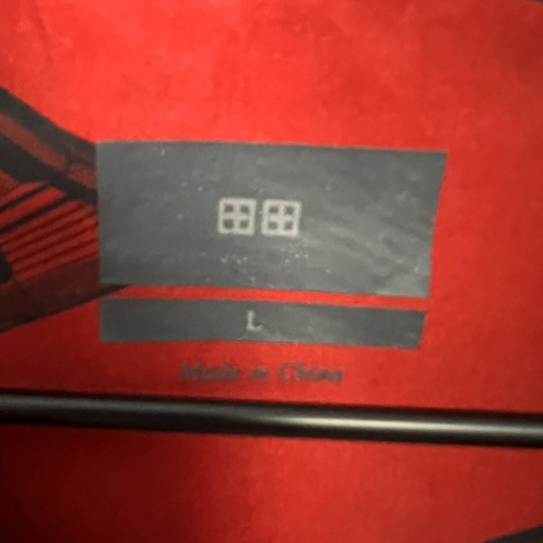 Ksubi Short Sleeve Shirt Men's Large Red Button-Up Black 3D Cube Geometric Prin - Picture 3 of 7