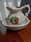 Vintage McCoy Strawberry Pitcher & Bowl Set 7528 USA