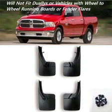 Full Set 4 Piece For 09-18 RAM 1500 Mud Flap Rock Splash Guard w/o Fender Flares