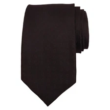 MIRACLE EXPRESSIONS Mens Classic Silk Tie 3.25 Black Solid Geometric Necktie