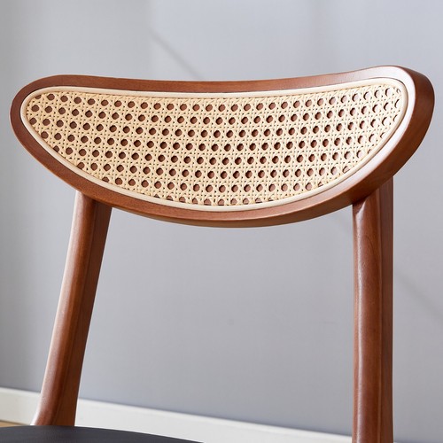 Stylish and durable solid wood dining chairs,curved back,PU cushion,set of 2 - Picture 17 of 24