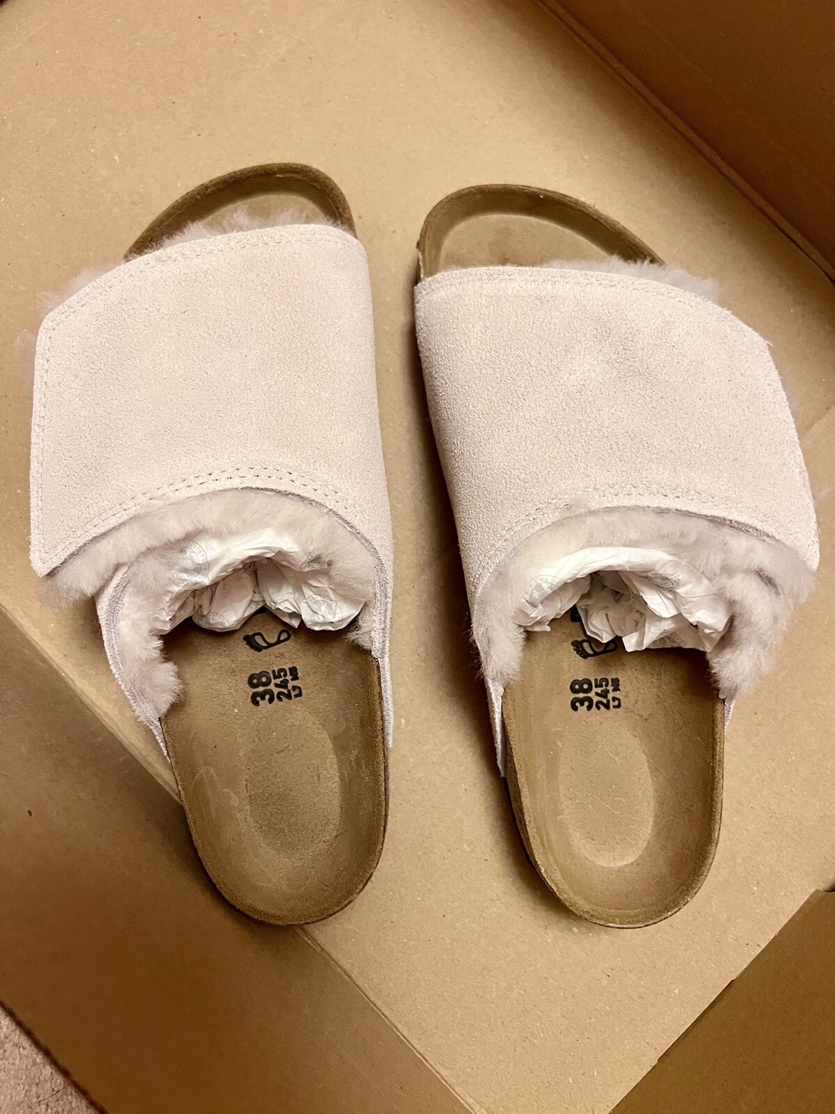 Stussy X Birkenstock Sandals. STUSSY SOLANA suede Leather Bone image 5