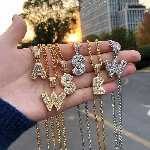 Initial Letter Necklace Bling Savage 