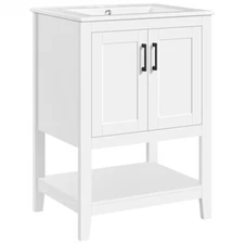 Bathroom Vanities Cabinet with Sink Combo Set 24x19x34 Inch for Bathroom, White