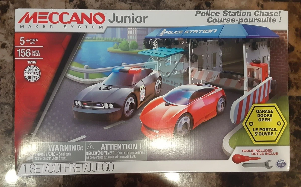 MECCANO JUNIOR ERECTOR SET POLICE STATION CHASE AGES 5 AND UP NIB