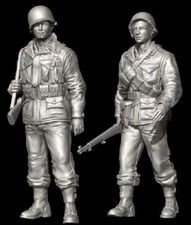 1/35 Scale WWII US Infantry Resin Figures American Soldiers Model Kit Unassemble