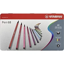 STABILO Pen 68 Tin Set, Set of 40, Multicolor