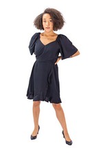 Fabonics Elegance Unveiled Black Dress: Chic Tie Back Design