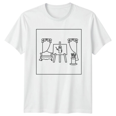 Künstler Malerei Staffelei Herren T-Shirt Damen Tee Grafik Unisex Top