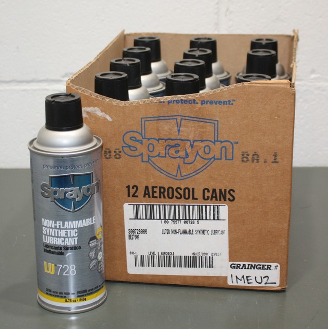 (12) Sprayon Safety Lubricant LU728, 8.75 oz Aerosol Spray Can Lube