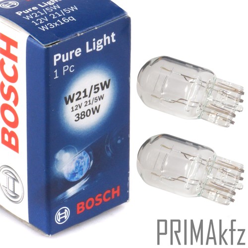 2x BOSCH Glühlampe Brems- / Schlusslicht W21/5W 12V 21/5W W3x16q Pure ...