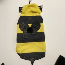 Dog Costume Bumble Bee Yellow Black Hoodie Sweater Size Small New