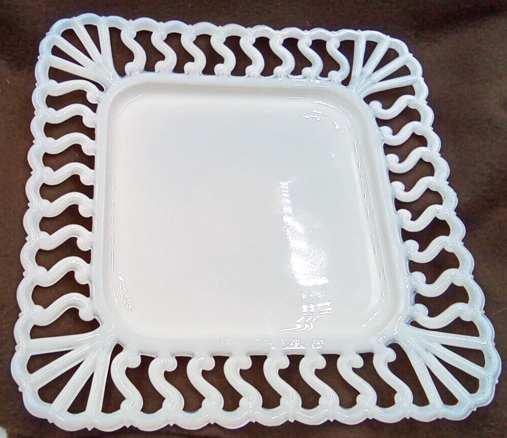 Vintage Westmoreland Milk Glass Square Plate 8