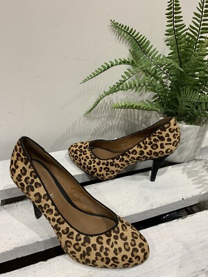 £80 New ALDO Renova Leopard Animal Print Hair Leather Heels