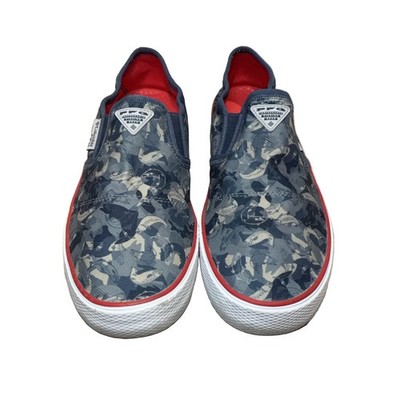 Columbia PFG Bahama men s Slip-On Shoes Blue Grey Red white Casual Sneakers 10.5