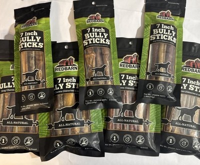 RedBarn Naturals 7 Inch Bully Sticks For Dogs 7 Packs Exp 1/29+ 33 Total Chews
