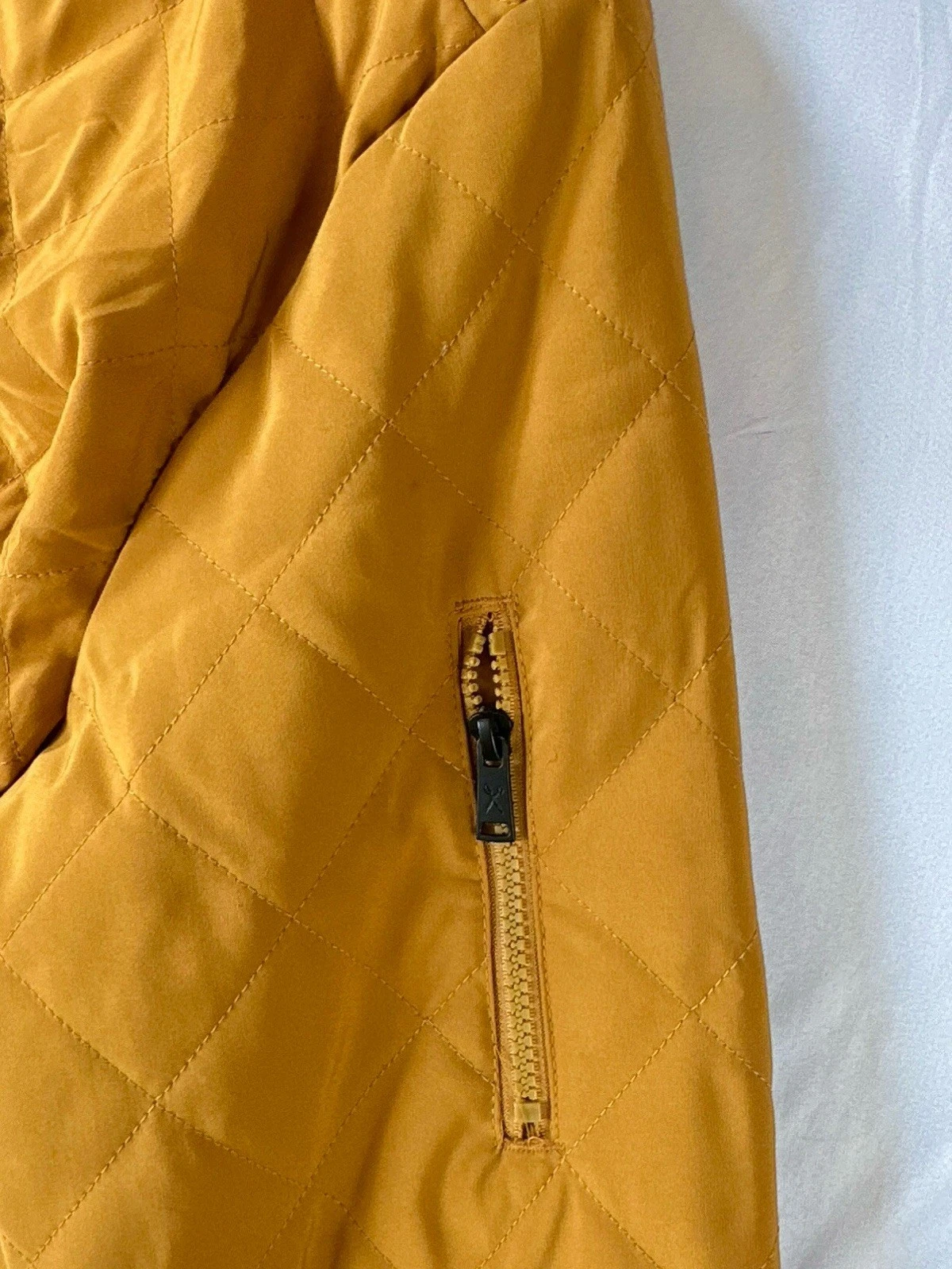 Marc Ecko Mens Jacket Large Full Zip Up Quilted Zip Tech Streetwear Tan NWT image 8