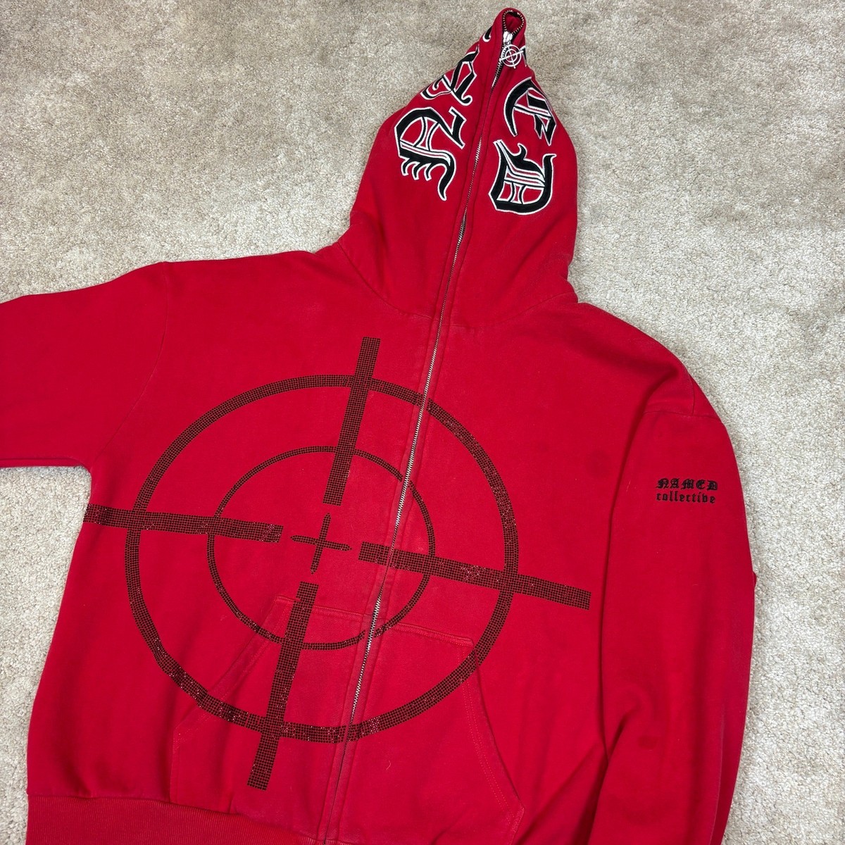 Named Collective Mission Rhinestone Full Zip Hoodie Men's L/XL | eBay
