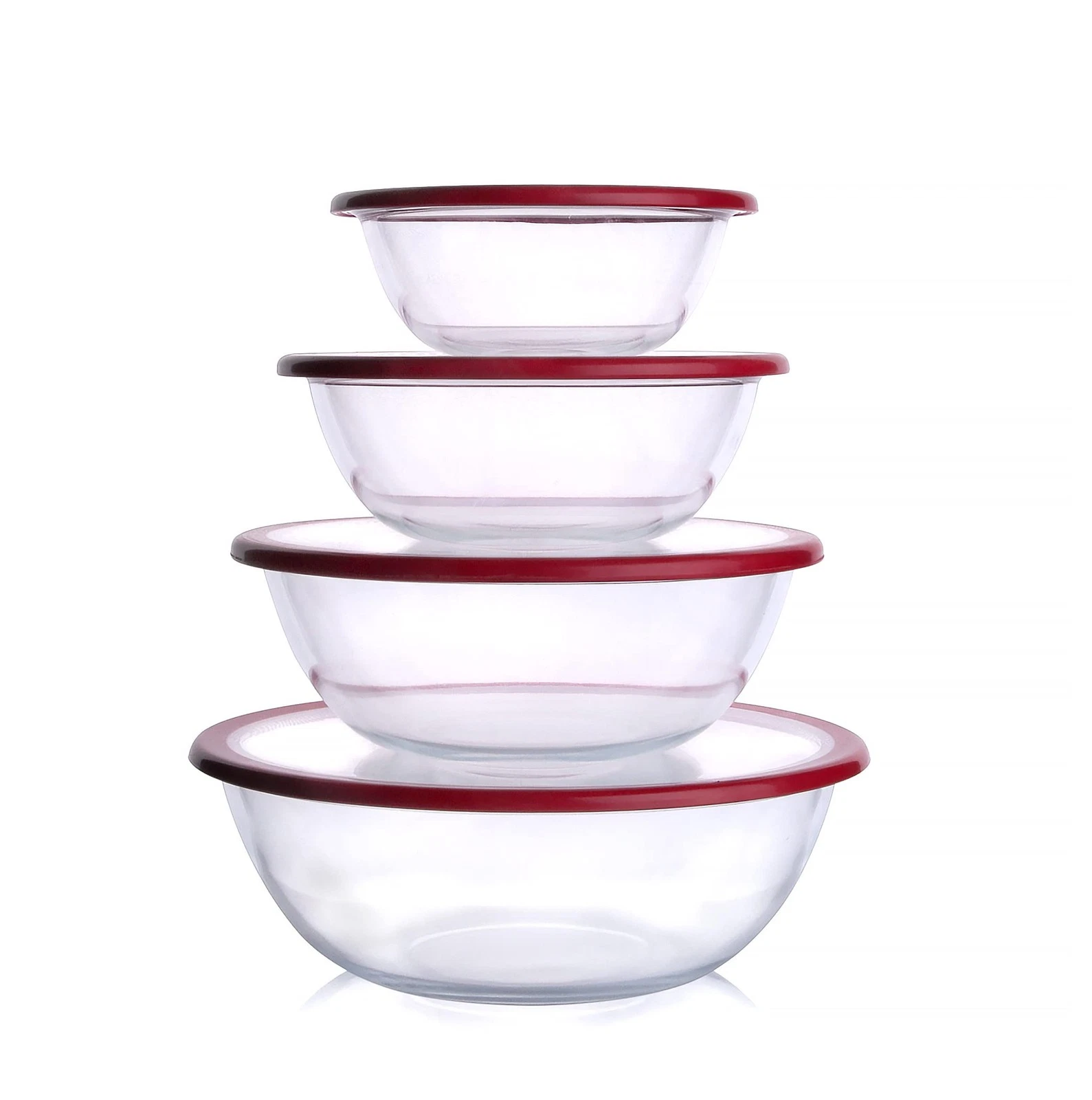 HUSANMP Glass Mixing Bowl with Lids Set, 8 PCS Glass Salad Bowls for oven. Mi...
