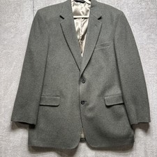 Jos A Bank 100 Camel Blazer Mens 43L Gray Sport Coat Office Classic 2 Button