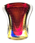 LUIGI ONESTO Murano Italy Sommerso Glass Vase-Signed & Original Label-Stunning!
