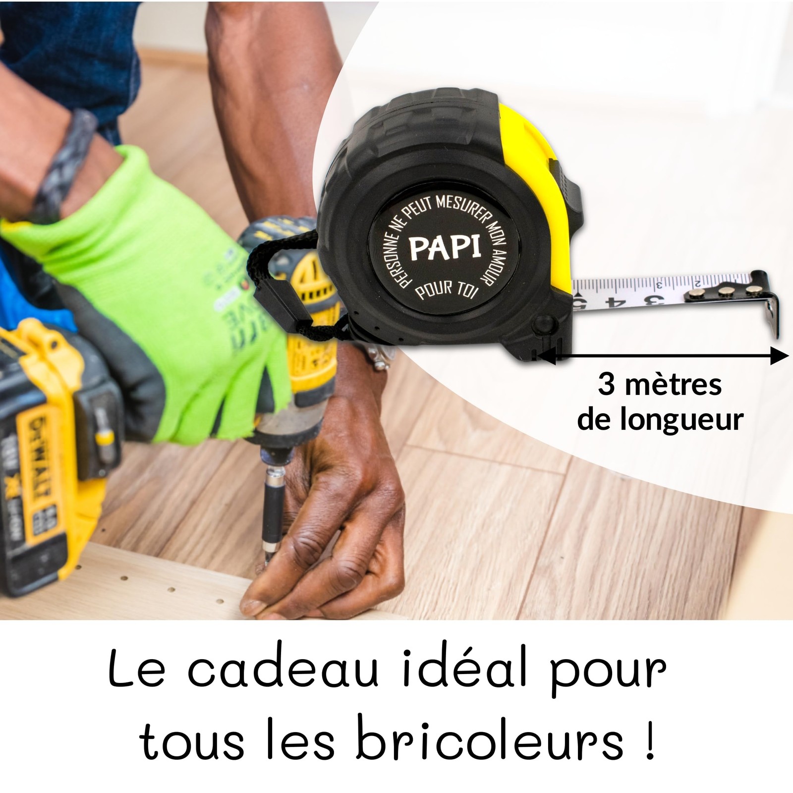 Mètre ruban Papi de 5 mètres avec blocage automatique précis