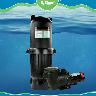 Rx Clear Radiant PRC150 In-Ground Cartridge Swimming Pool Filter w/ 1 HP Pump