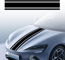 49"x 8.7" Car Hood Stripe Sticker Decal, Vinyl Auto Racing Body S Color: Black