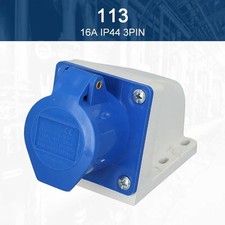 16 Amp 240V Site Trailing Plug & Socket 16A 3 Pin 240 Volt Blue Hook Up 2P+Earth