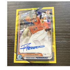 2024 Bowman Chrome Yellow Refractor Auto RC Ferreras CPA-PF /75