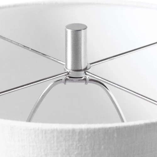 Modern Table Lamp 28" Tall Cream Blue Brown Ceramic Drum Fabric for Living Room - Picture 5 of 5