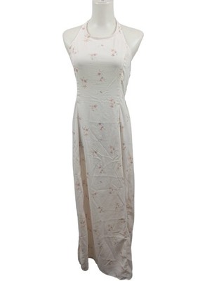 AMERICAN EAGLE OUTFITTERS Maxikleid Damen Kleid Gr. DE 38 wollweiß-pink