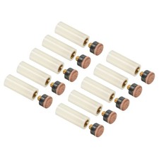 10 Pairs 10mm Dia Screw-on Billiard Pool Cue Tip with Ferrules Brown Beige