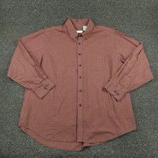 Van Heusen Shirt Mens XL Red Plaid Button Down Long Sleeve Dress Casual
