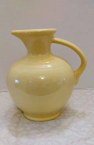 Fiesta Fiestaware Pale Yellow Carafe Water Jug Pitcher 8" Tall HLC Retired