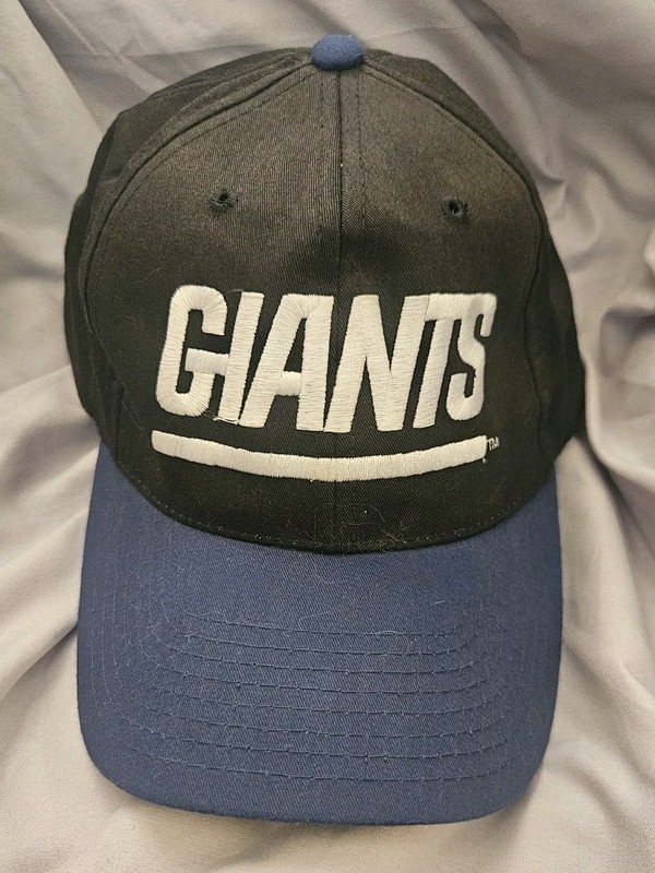 Vintage New York Giants AJD Black/Blue Twill Snapback Hat, Arch Stitched Back