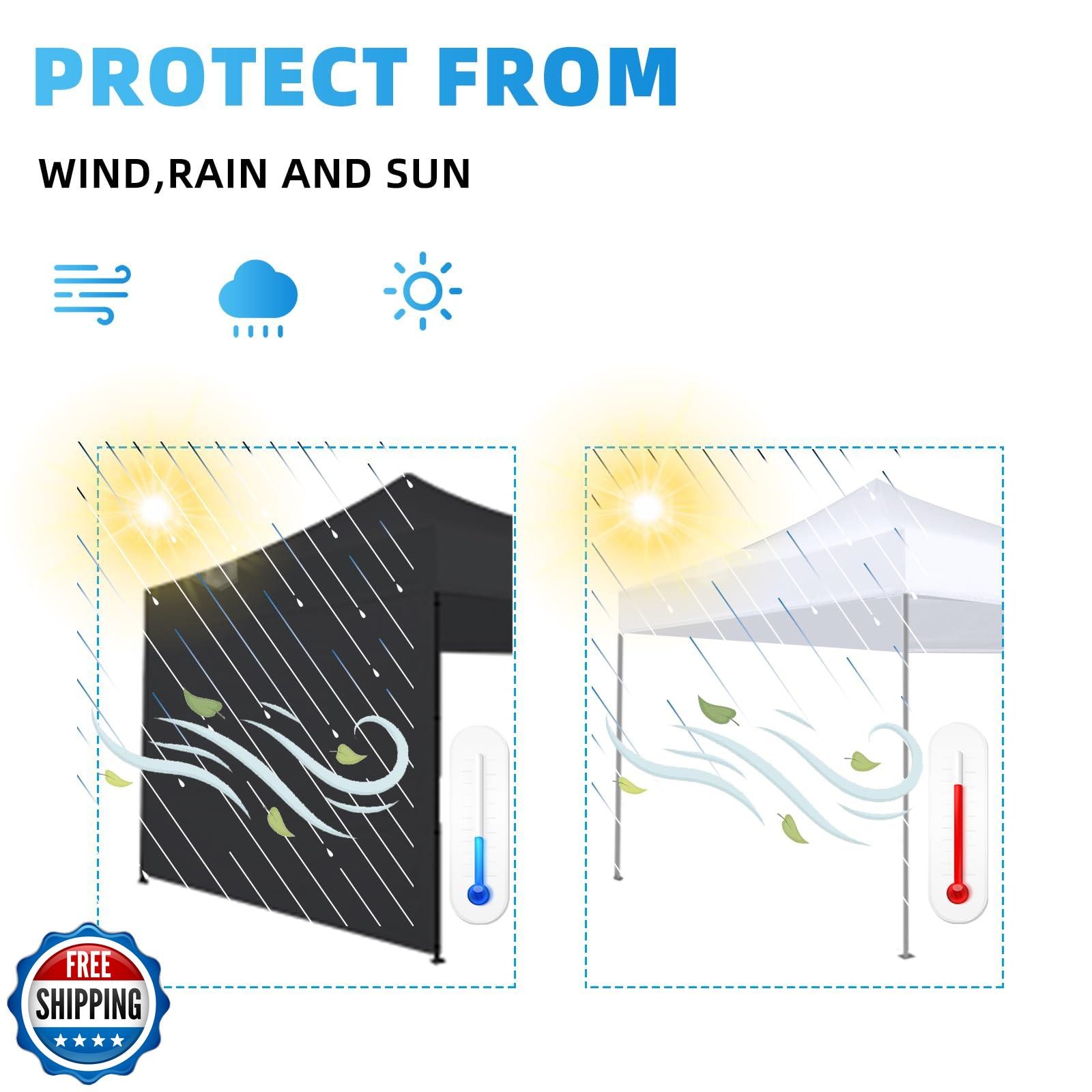 Joramoy Instant Canopy SunWall Sidewalls 10x10 for Pop Up Canopy, Walls for O