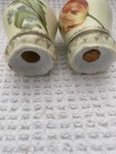 Floral Salt Pepper Shakers Gold Trim Handpainted Gold Numbers Painted On Bottom — photo 4