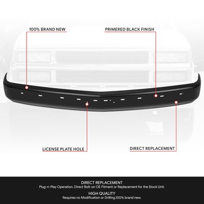 1991-2002 Chevy C3500HD Front Bumper,w/o Air Intake,Impact Strip Classic 2 Curre