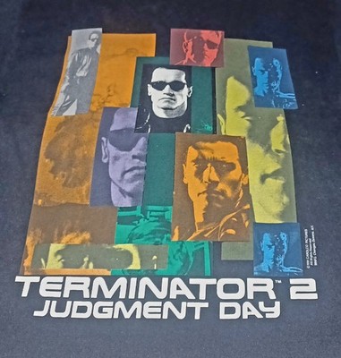 1991 TERMINATOR 2 ARNOLD SCHWARZENEGGER VTG BLACK MOVIE T-SHIRT TEE SIZE XL 