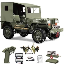 Upgrade JJRC C8815 Willys Jeep 1/10 Military Truck 4WD Off-Road RC Car 6doll LED
