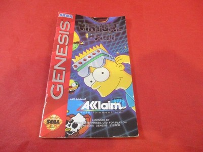 Virtual Bart Sega Genesis Instruction Manual Booklet ONLY The Simpsons
