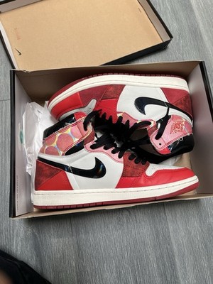 Nike Air Jordan 1 High OG Spider-man Across The Spider-Verse Sneakers Size 9 Men