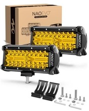 7 Inch LED Light Bar, 240W 24,000LM LED Pods/Off Road/Fog/Driving Yellow